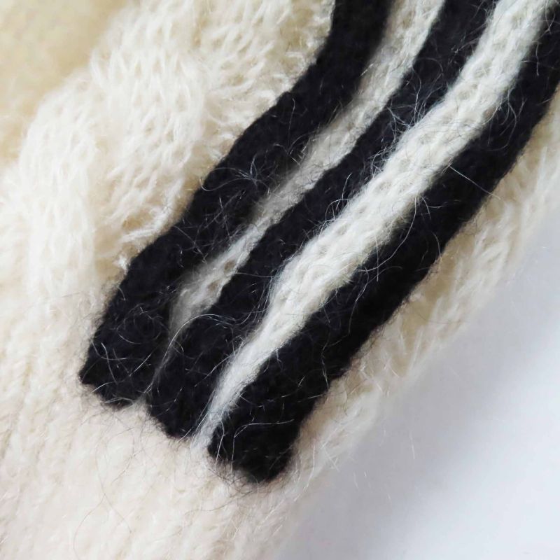 Gucci×adidas Gucci×adidas 721504 Trefoil Mohair Three Stripe Knit Pants White