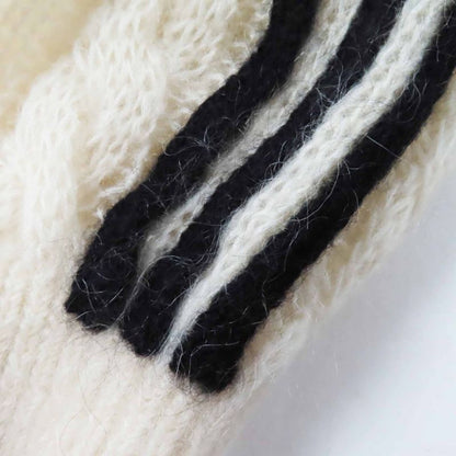 Gucci×adidas Gucci×adidas 721504 Trefoil Mohair Three Stripe Knit Pants White