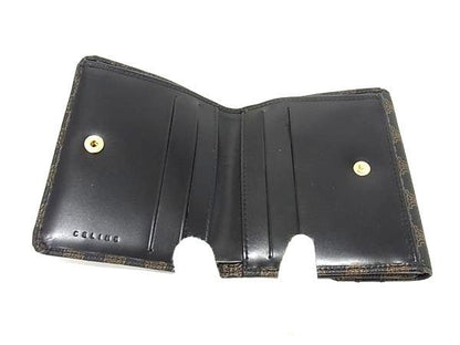 Celine Macadam Pattern PVC Trifold Wallet Billfold Coin Purse Ladies