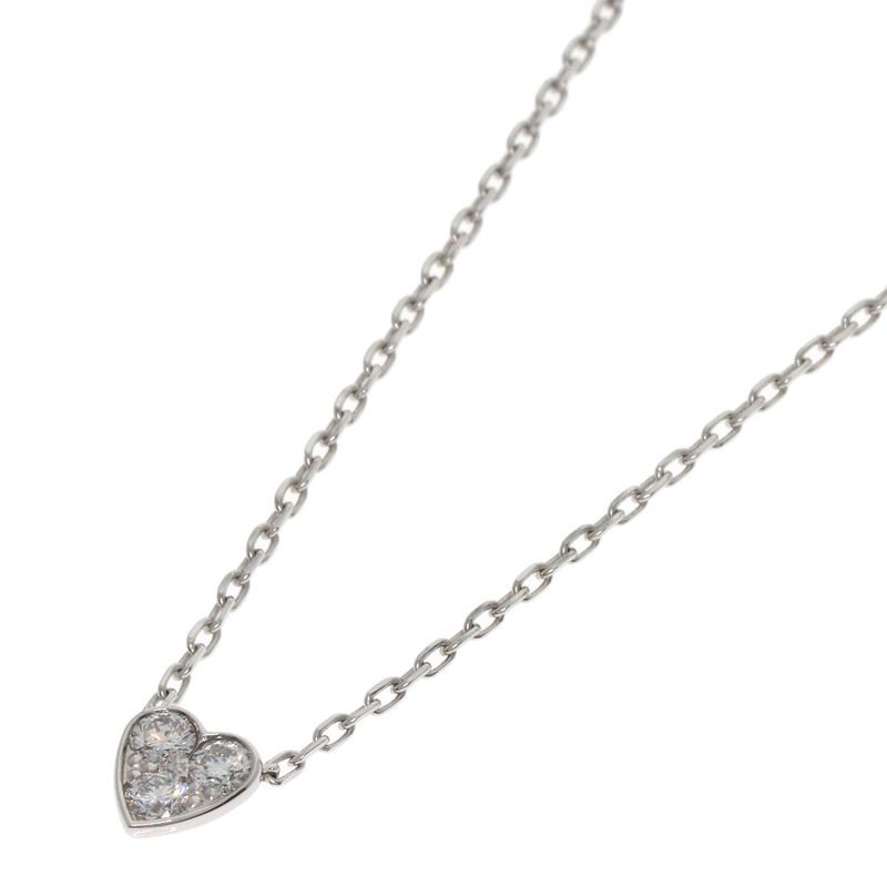 Cartier Mini Heart Of Cartier Diamond Necklace 18K White Gold Ladies