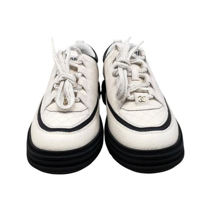 Chanel Sneakers Matelasse Coco Mark G46258 37 Size Suede Calfskin Lambskin