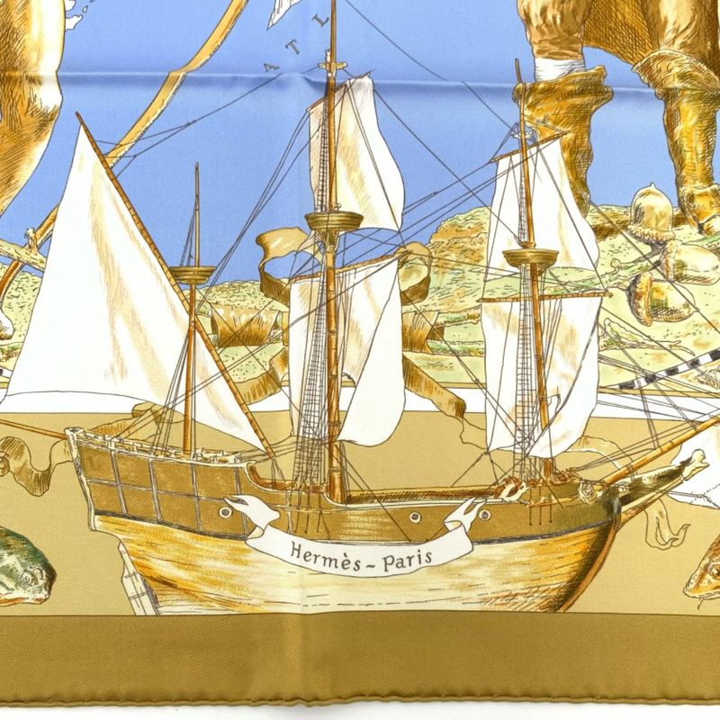 Hermes 1990s Le Canada Indian Canada Indian Carre 90 Silk Scarf