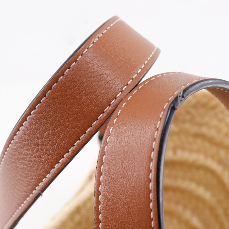 Loewe Basket Bag Small Bag Raffia X Leather Brown Women's Tote Bag