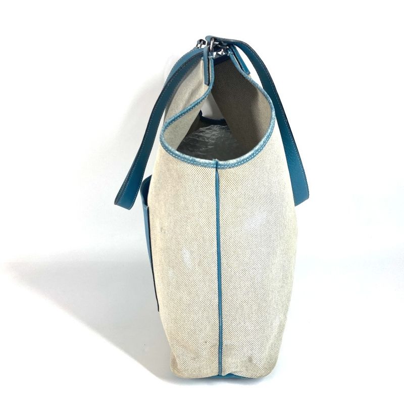 Hermes Shoulder Bag Jardinier PM Leather / Canvas Blue