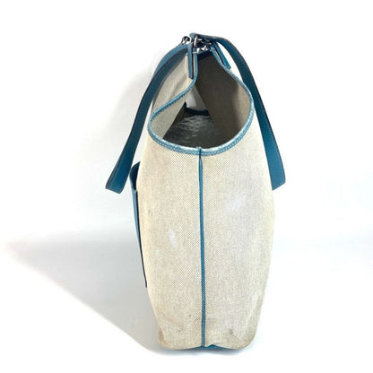 Hermes Shoulder Bag Jardinier PM Leather / Canvas Blue