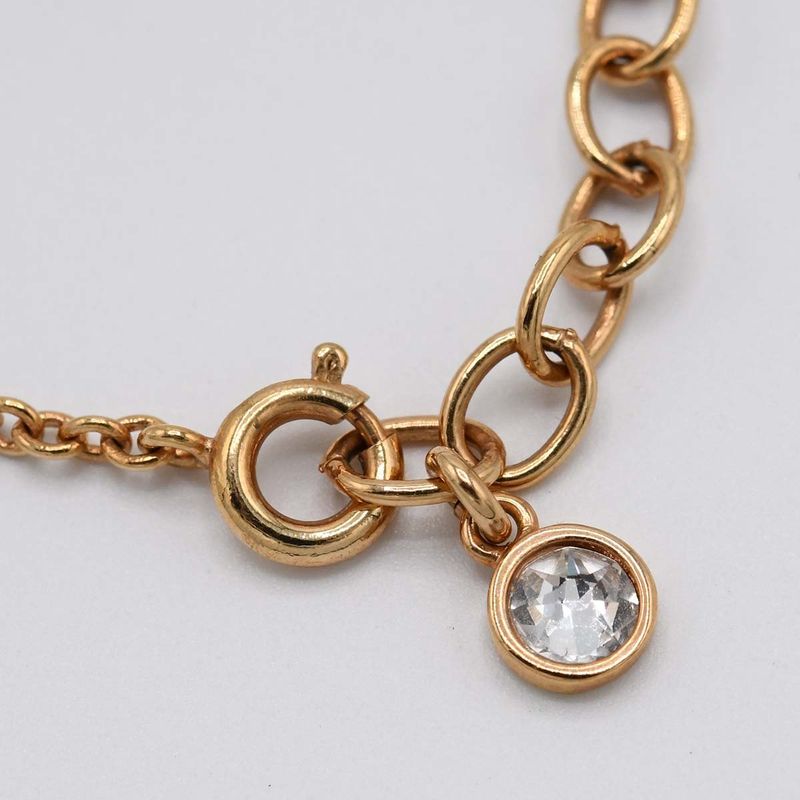 Christian DIOR Bracelet Logo Gold Color Accessories Women H7015