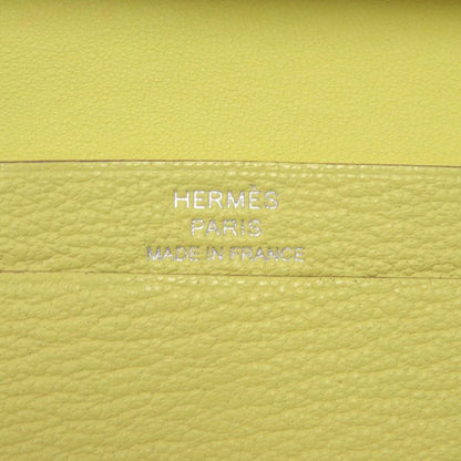 Hermes Bearn Card Case Chevre Mizor Lime Stamped W (made In 2024) Yellow 1650