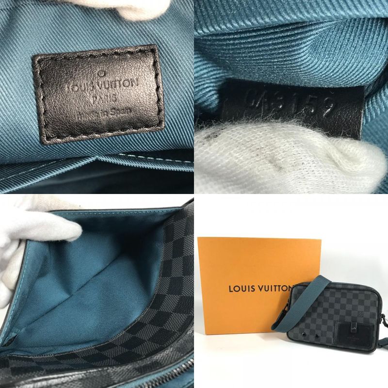 Louis Vuitton Shoulder Bag Alpha Messenger N40188 Damier Graphite Canvas Black