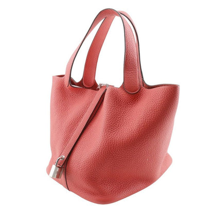 Hermes Picotin Lock 22mm (0.87in) Taurillon Clemence Red D Ladies Handbag