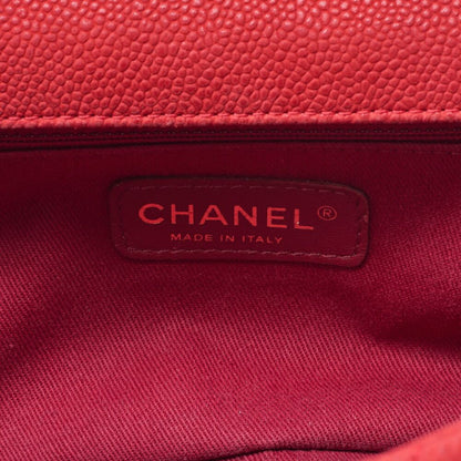 Chanel Chain Shoulder Bag Matelasse Turnlock 2way Caviar Skin Red Gold Hardware