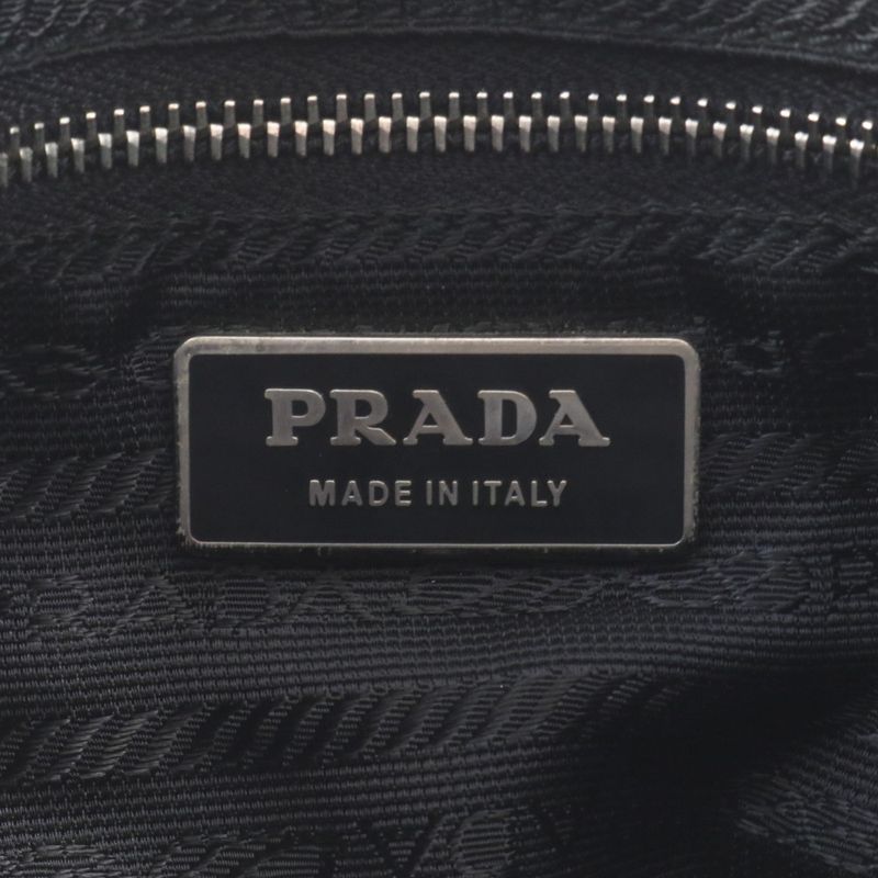 Prada Authenticity With Card Tessuto Nylon Triangle Logo Leather Shoulder Bag