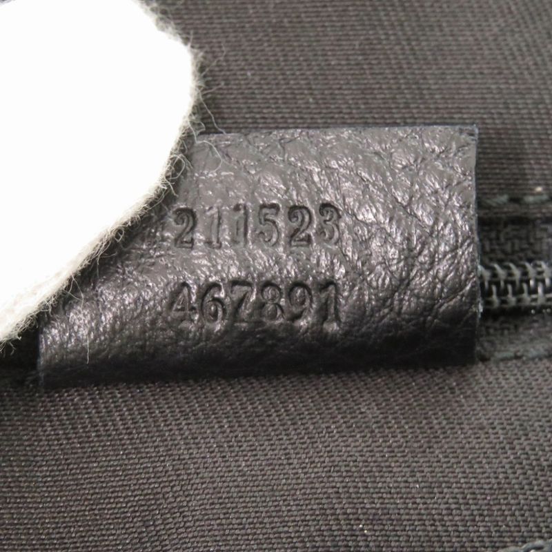 Gucci Horsebit Pattern 211523 Canvas Black Shoulder Bag Black 1563 Gucci