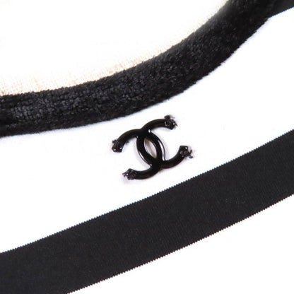 CHANEL 22C P71948 Coco Mark Strap Pattern Swimwear Swimsuit Dress White Black