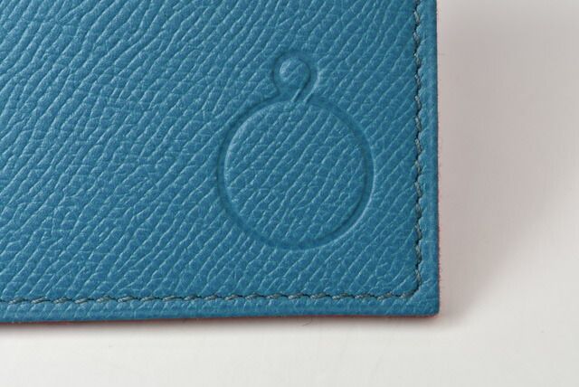 Unused Hermes Flat Pouch Pass Case Hermes Pouch Petite Ache Vaux Epson Blue Red