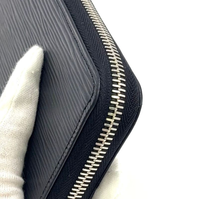Louis Vuitton Zippy Wallet Epi Noir Black Leather Black Round Zipper Long