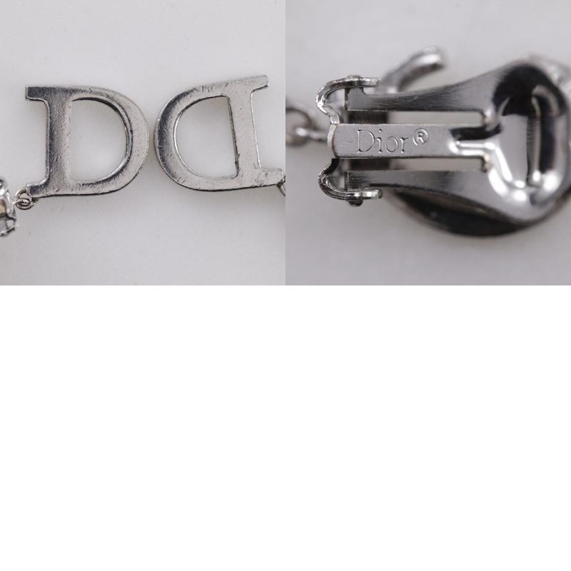[dior] Christian Dior CD Logo Metal Silver Ladies 5.5g Earrings