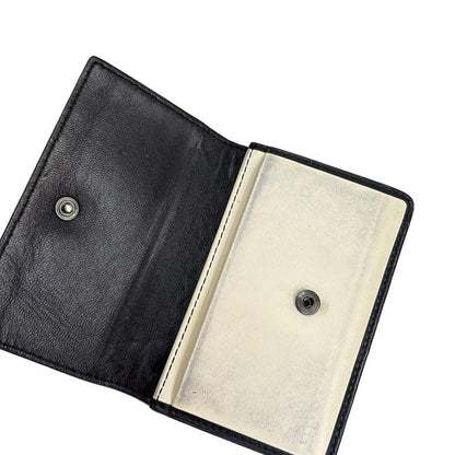 Bottega Veneta Business Card Holder Intrecciato Ivory And Black Leather