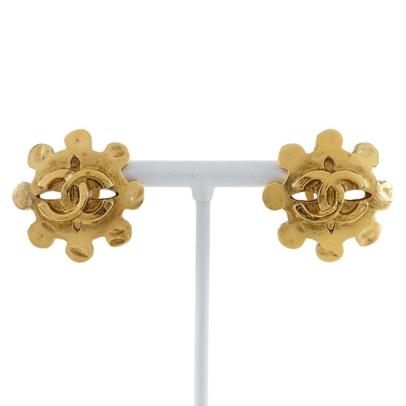 Chanel Coco Mark Vintage Gold Plated 94P Ladies 11.3g Earring