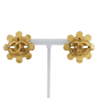 Chanel Coco Mark Vintage Gold Plated 94P Ladies 11.3g Earring