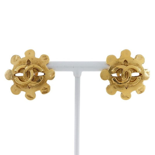 Chanel Coco Mark Vintage Gold Plated 94P Ladies 11.3g Earring
