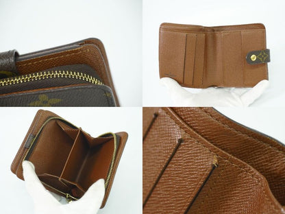 Authentic Louis Vuitton LV Compact Zip Monogram Fold Wallet Brown M61667