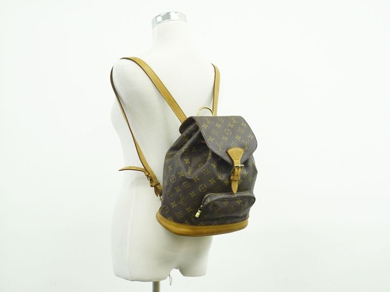 Authentic Louis Vuitton LV Montsouris MM Backpack Sac Backpack Monogram Brown