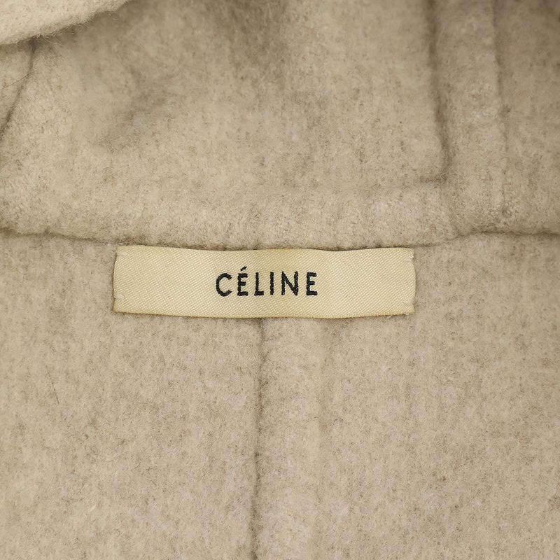 Celine by Phoebe Philo Wool Cashmere Hooded Coat 2 8p17 5955 Beige 34