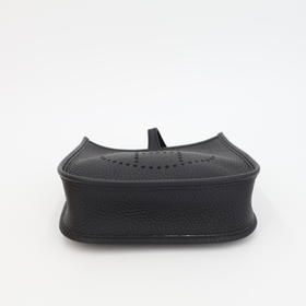 Hermes Evelyn TPM B Engraved Black Silver Hardware Taurillon Clemence Women's