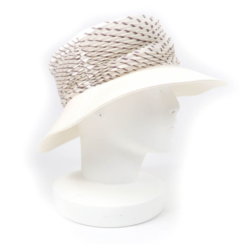 Hermes 100% Cotton Silk Lined Linen Wide Brim Hat White 57 Made In France