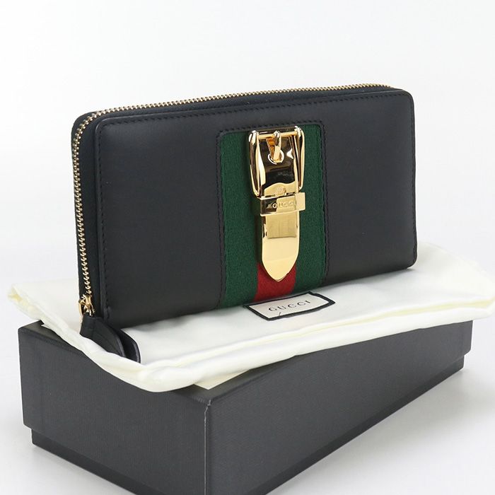 Gucci Zip Around Long Wallet Sylvie 476083 Long Wallet Round Zipper Leather