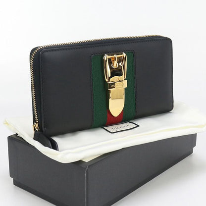Gucci Zip Around Long Wallet Sylvie 476083 Long Wallet Round Zipper Leather