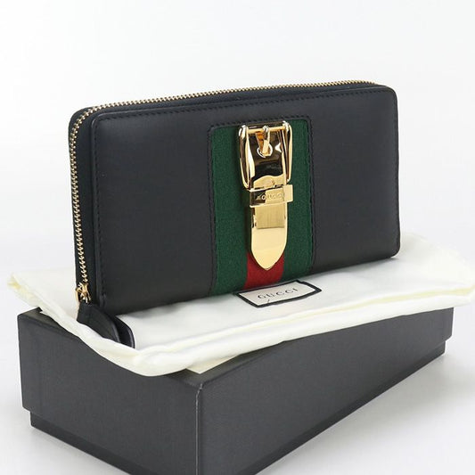 Gucci Zip Around Long Wallet Sylvie 476083 Long Wallet Round Zipper Leather