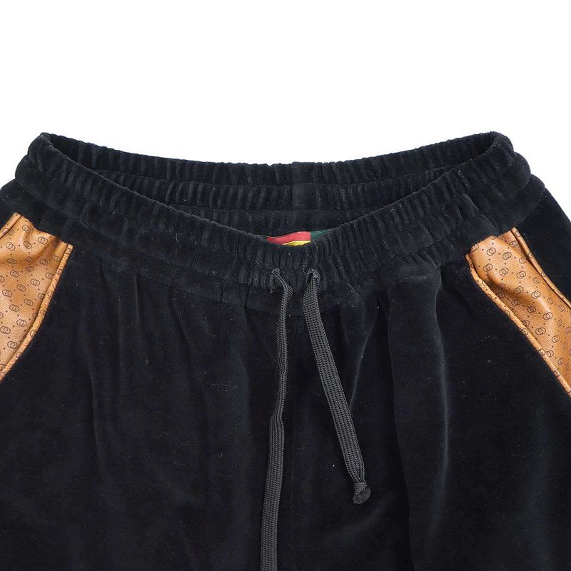 Gucci Velvet Piping Jogger Pants 535919 X9z28 Black XXS