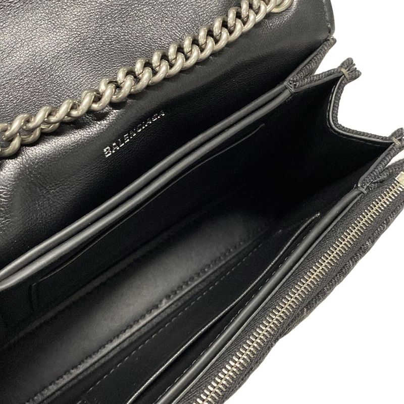 Balenciaga Shoulder Bag Crash 736016 Black Chain Shoulder/quilted