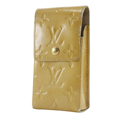 Louis Vuitton Green Cigarette Case M91048 Monogram Vernis Beige Th0021 Ladies