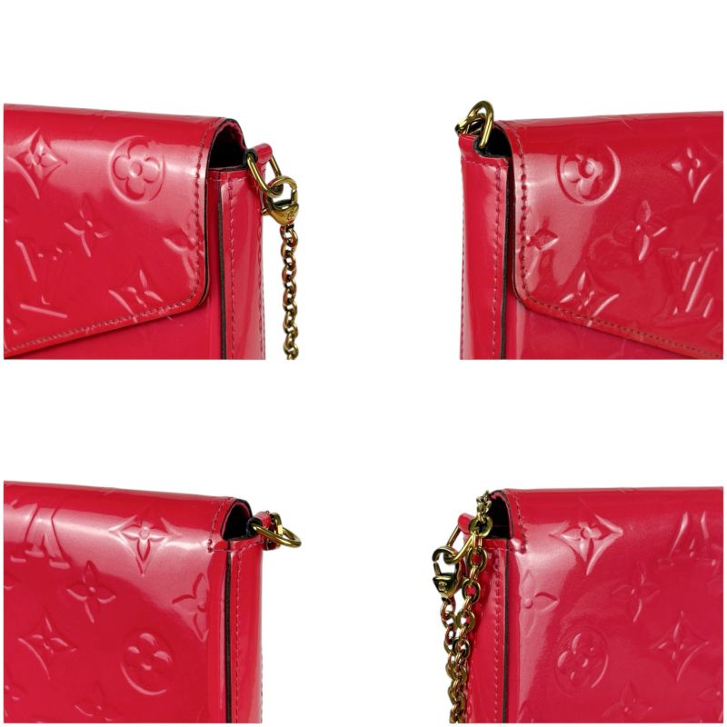 Louis Vuitton Pochette Felicie Chain Shoulder Bag Chain Wallet Vernis Patent