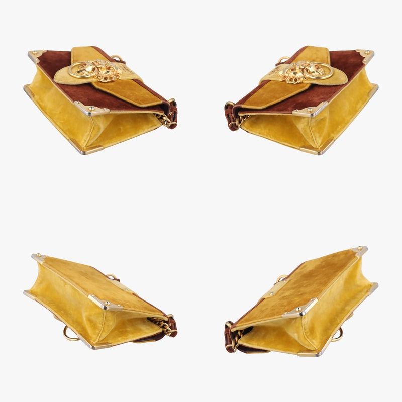 Prada Caye Lion Head Yellow And Brown Velour 1bd089110