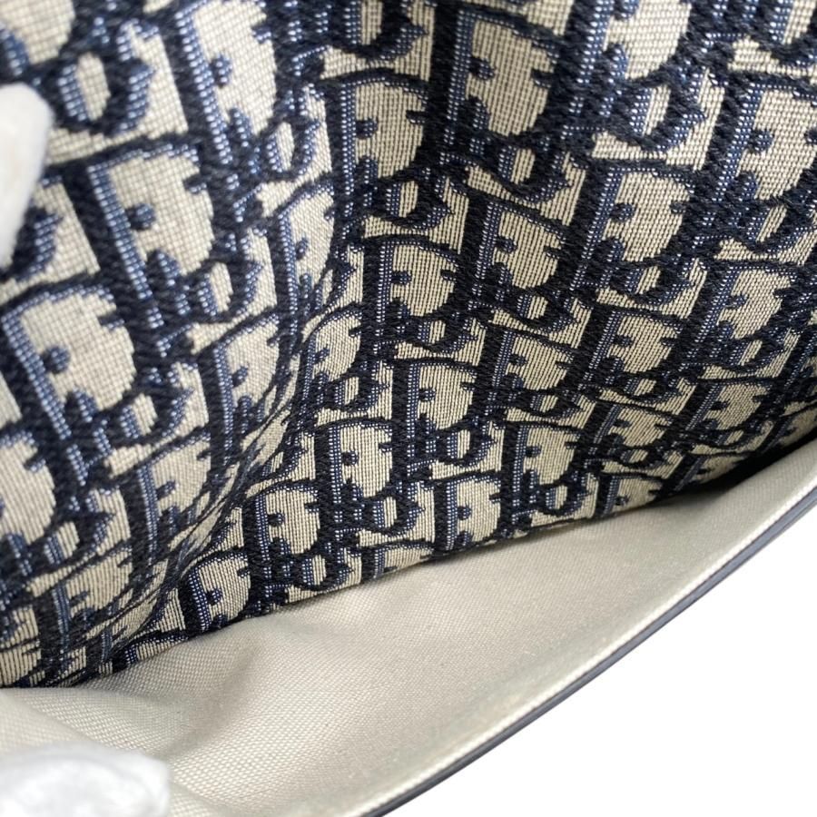 Christian Dior Pouch Travel Kit Oblique Navy Beige Gold Hardware