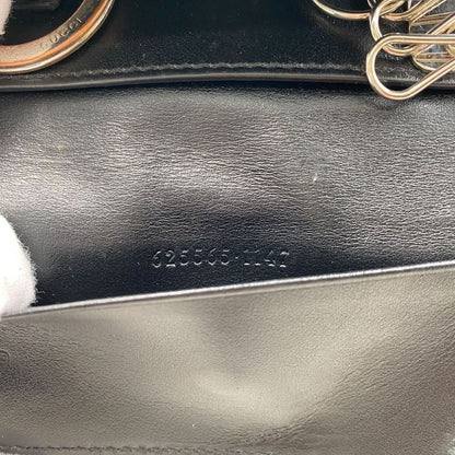 Em0553 Gucci Key Case Men's 625565 GG Embossed 6-ribbon Black