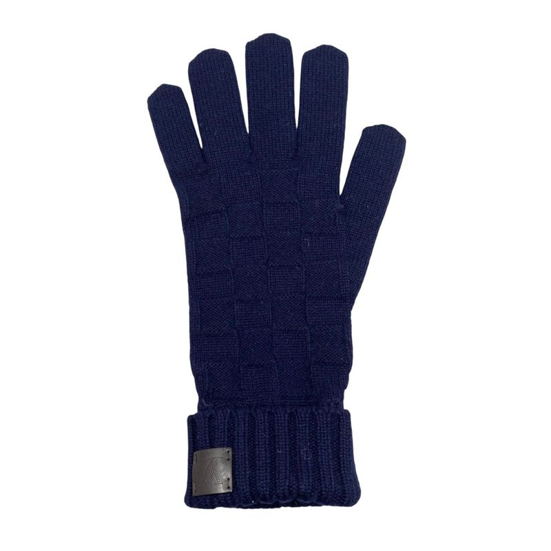 Louis Vuitton Gloves Gon Helsinki M72682 Cashmere Damier LV Perforated Logo