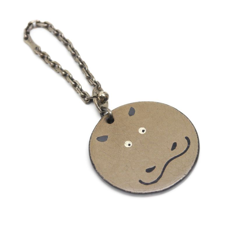Hermes Key Holder Bag Charm Animal Charm Cabas Grayish