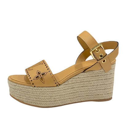 Louis Vuitton Starboard Line Sandals Shoes Leather Camel Unused Monogram