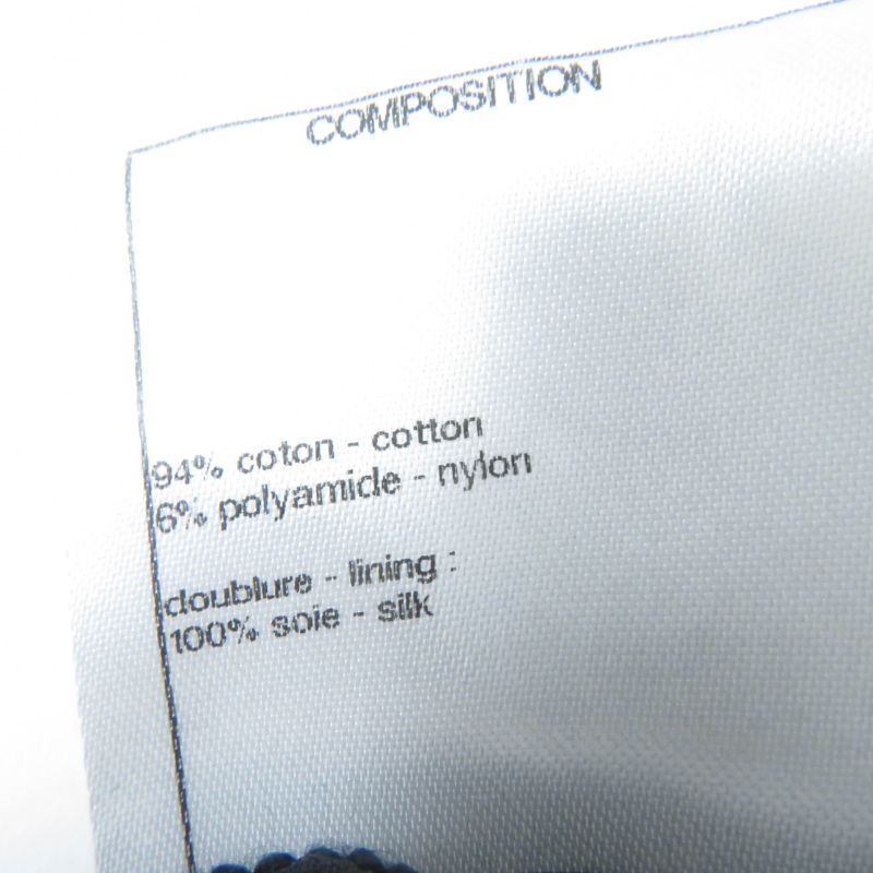 CHANEL P51456v38481 Chain Button Flower Lace Pleated Skirt Black 38 Made In