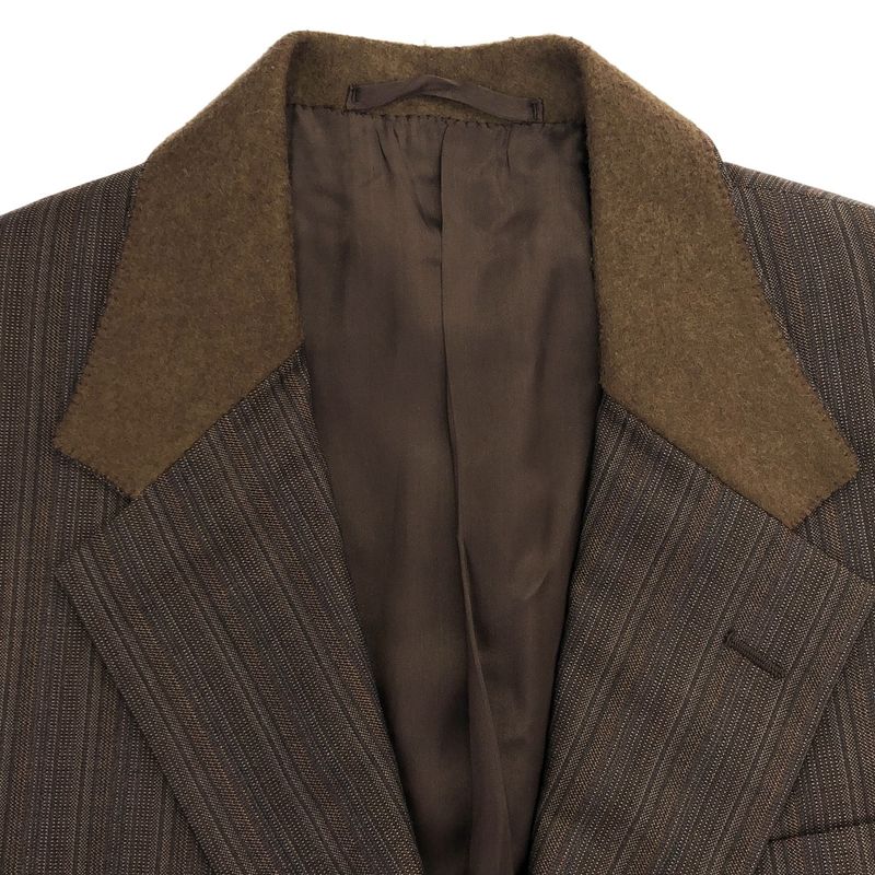 Prada Multi-Stripe 2b Tailored Jacket Brown 48