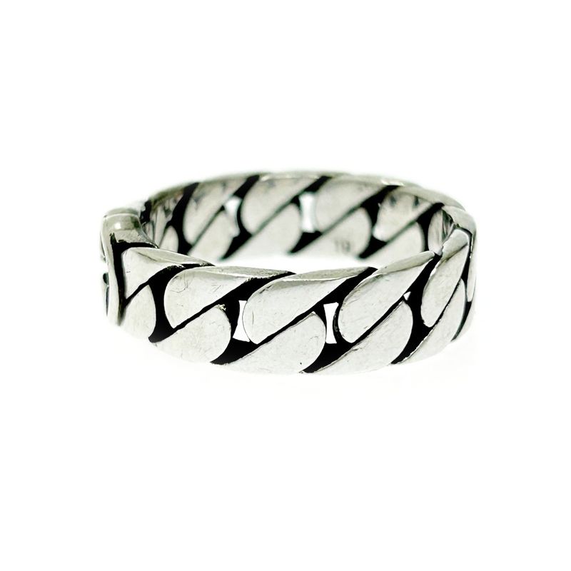 Gucci Silver Interlocking G Chain Ring 5.0g 925 Engraved 399846 Ring