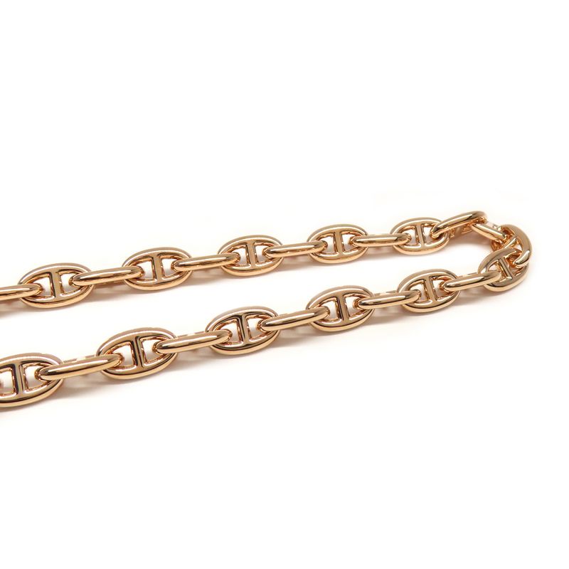 Hermes Necklace Chaine D'ancre T PM 62 Frames 18K Pink Gold 750 Pink