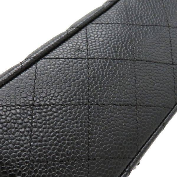 Chanel Shoulder Bag Matelasse 25 Flap Bag Caviar Skin Black Silver Hardware