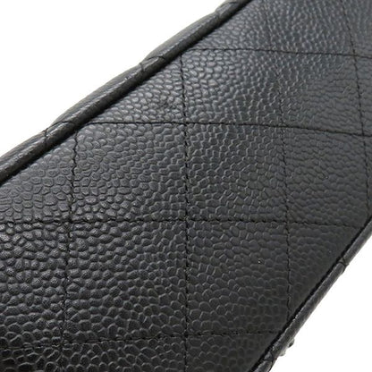 Chanel Shoulder Bag Matelasse 25 Flap Bag Caviar Skin Black Silver Hardware