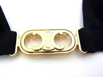 Celine Triomphe 76% Nylon X 24% Polyurethane Bikini Top Swimsuit Size 34