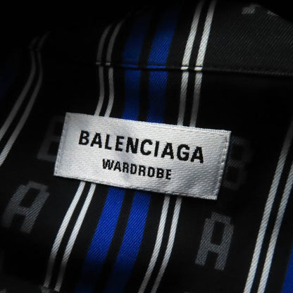 Balenciaga 20SS 658956 Striped Logo With Logo Button Oversized Long Sleeve